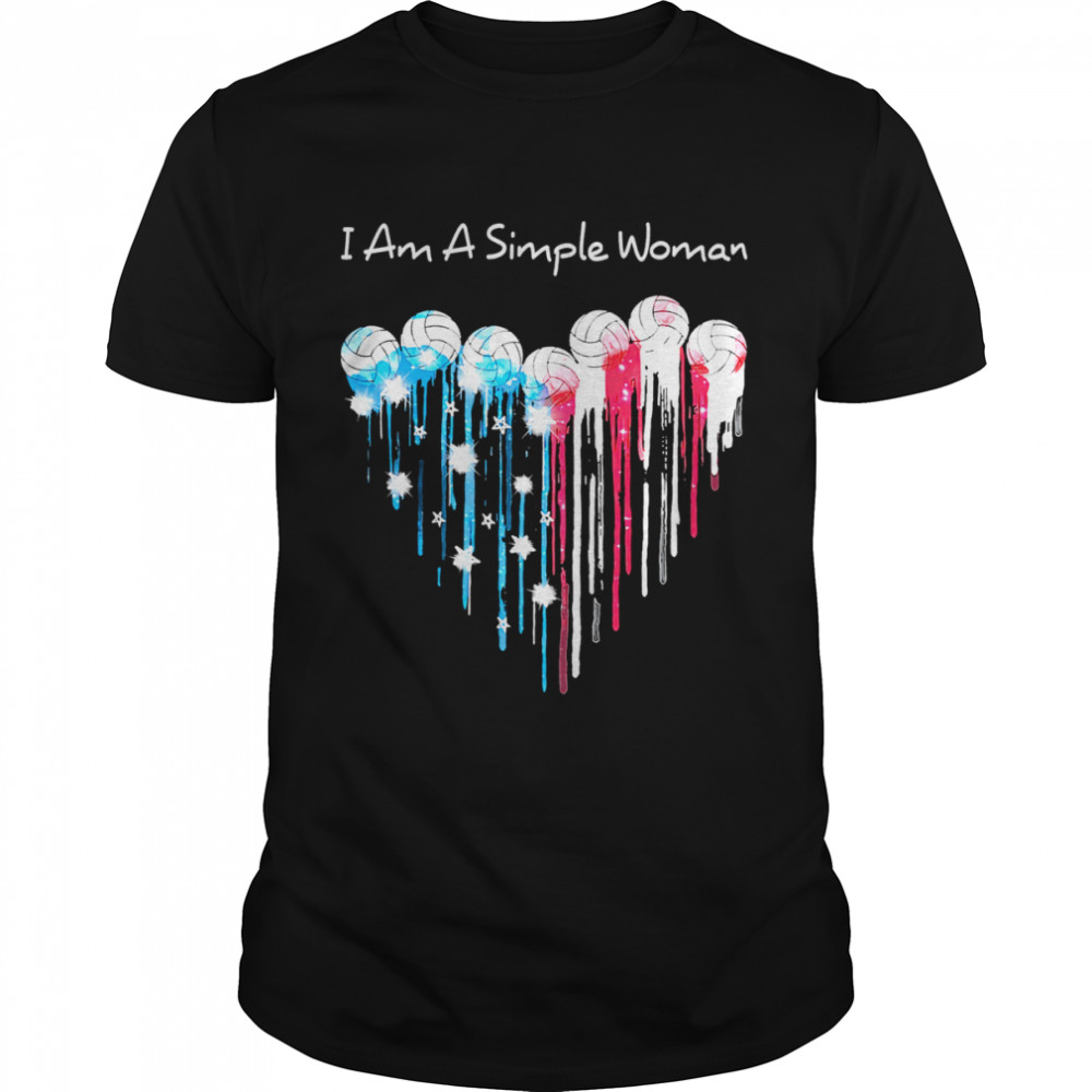 I Am A Simple Woman Volleyball Heart T-Shirt