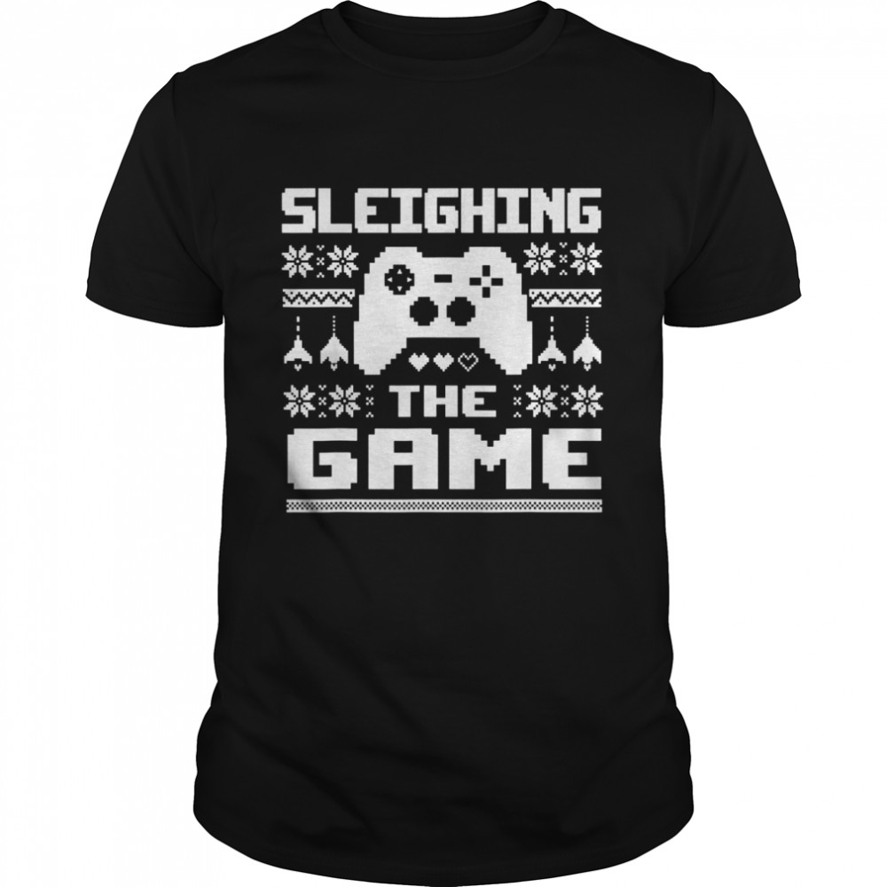 Sleighing The Game Christmas Gamer Family Matching Pajamas Shirt