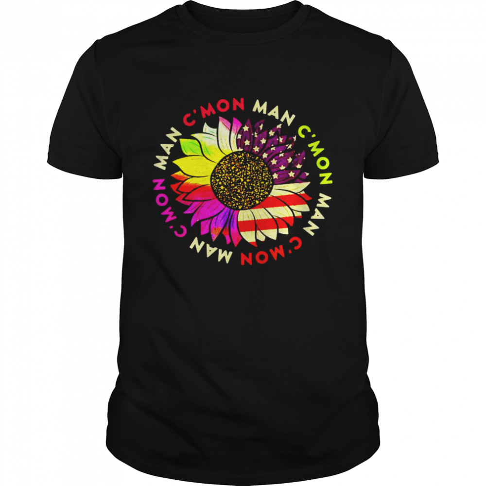 Sunflower American flag c’mon man shirt