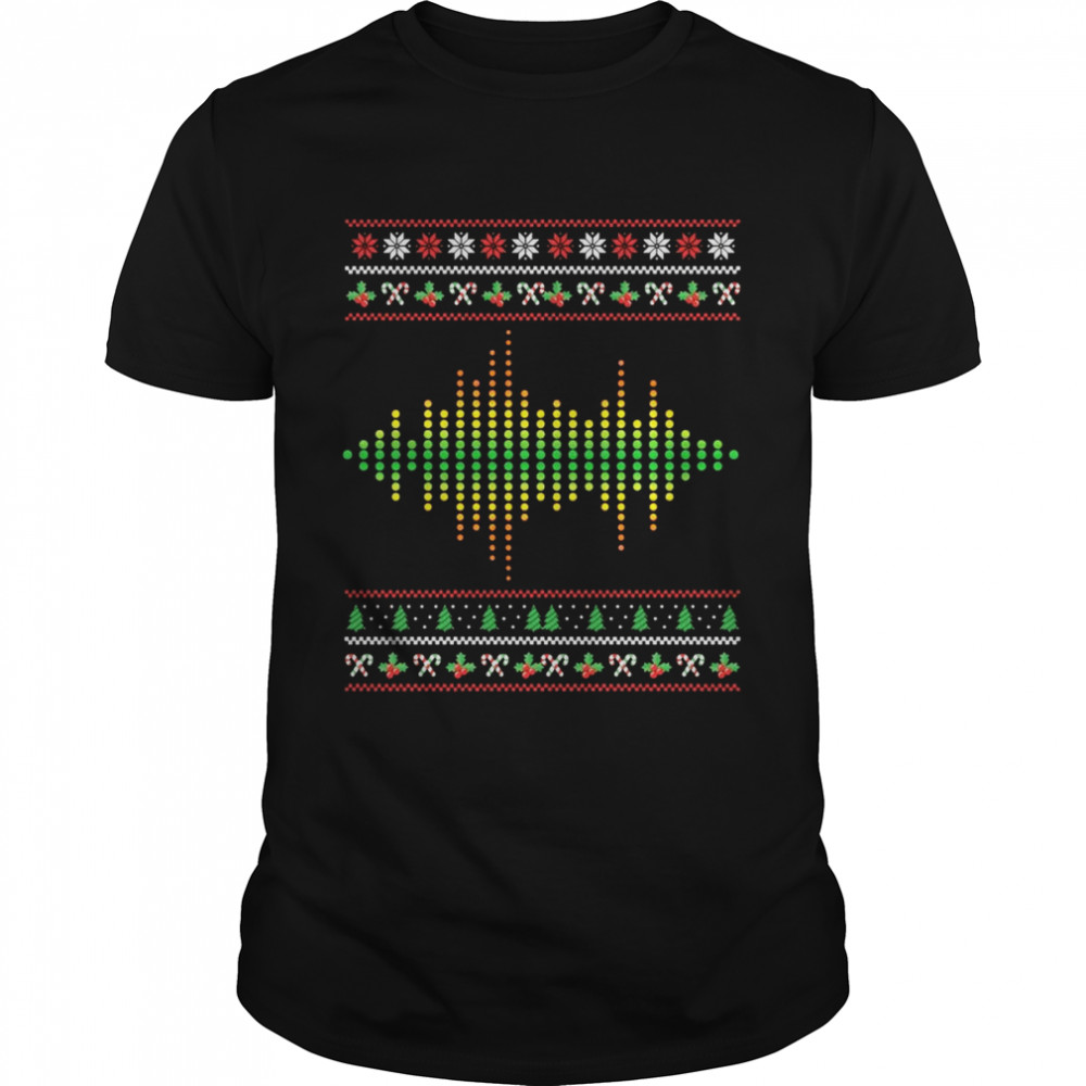 Ugly Christmas Sound Wave DJ Santa Claus New Year Deejay Shirt