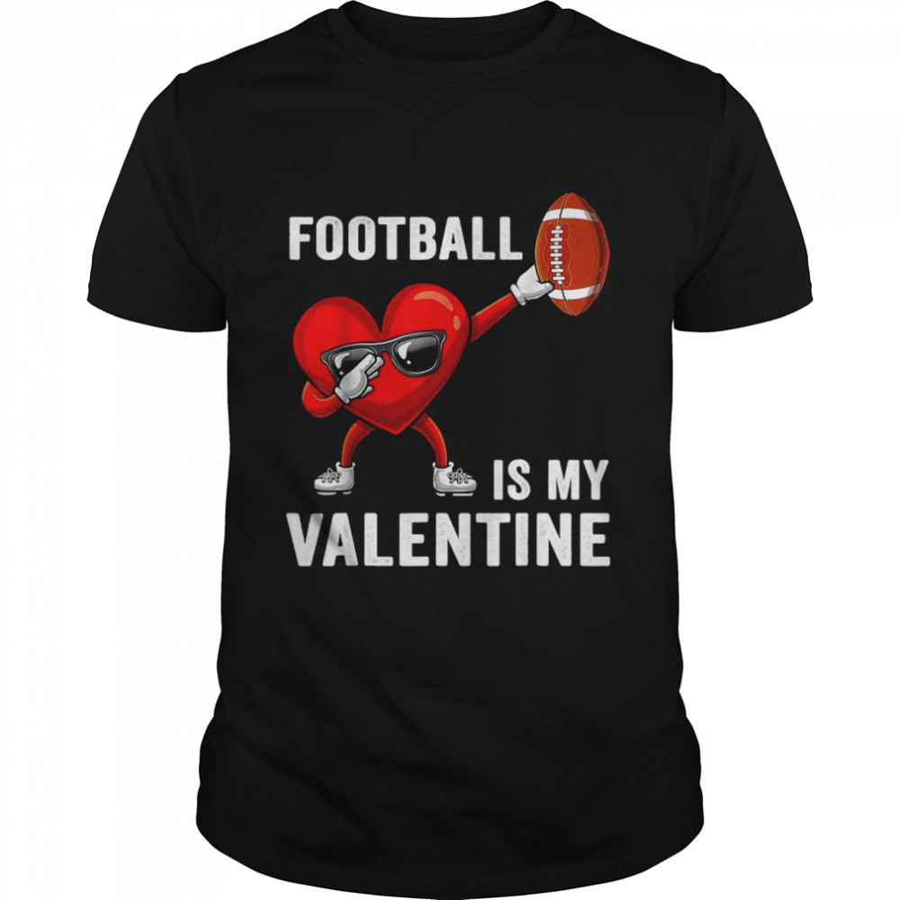 Cute Football Heart Dabbing Valentines Day Shirt