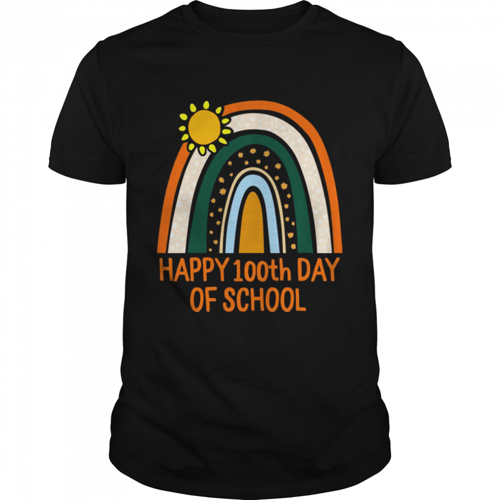 Happy 100th Day Of School Virtual Teacher Distance Rainbow Shirt