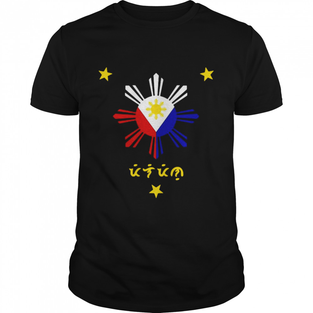 Philippines Flag Sun And Stars Filipino Baybayin Pinoy Pride Shirt