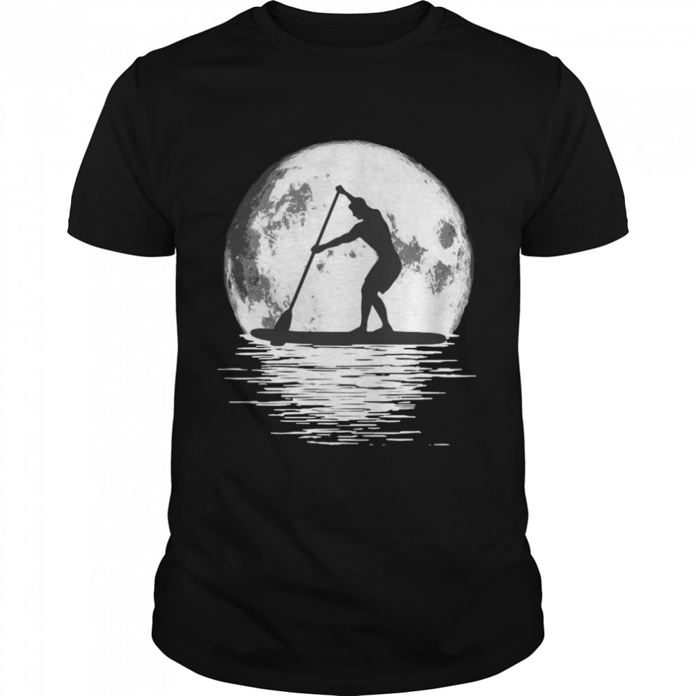 Stand Up Paddleboard SUP Night Ride Vintage Full Moon Shirt