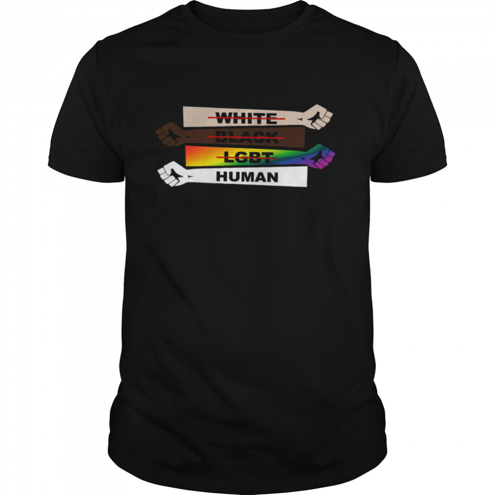 White Black LGBT Human  Classic Men's T-shirt