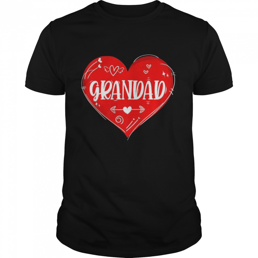 Grandad Is My Valentine Matching Family Heart Couples Shirt