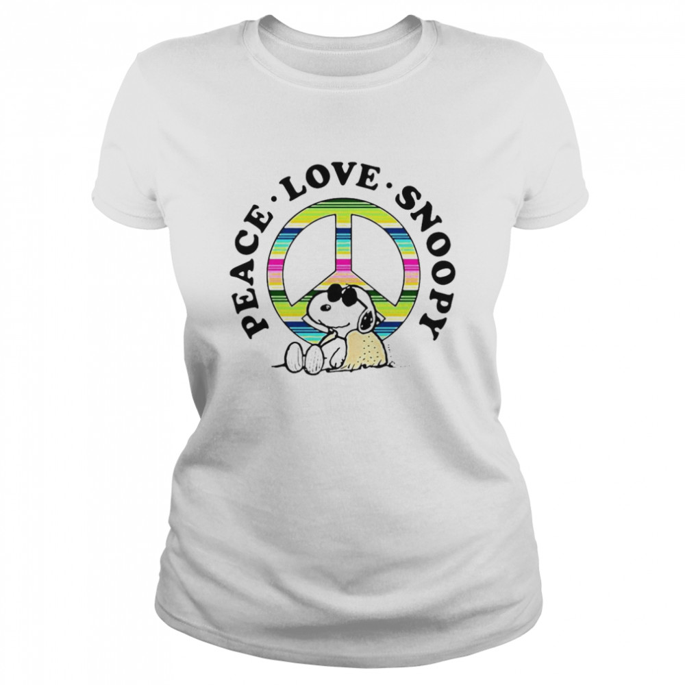 Peanuts Peace Love Snoopy  Classic Women's T-shirt