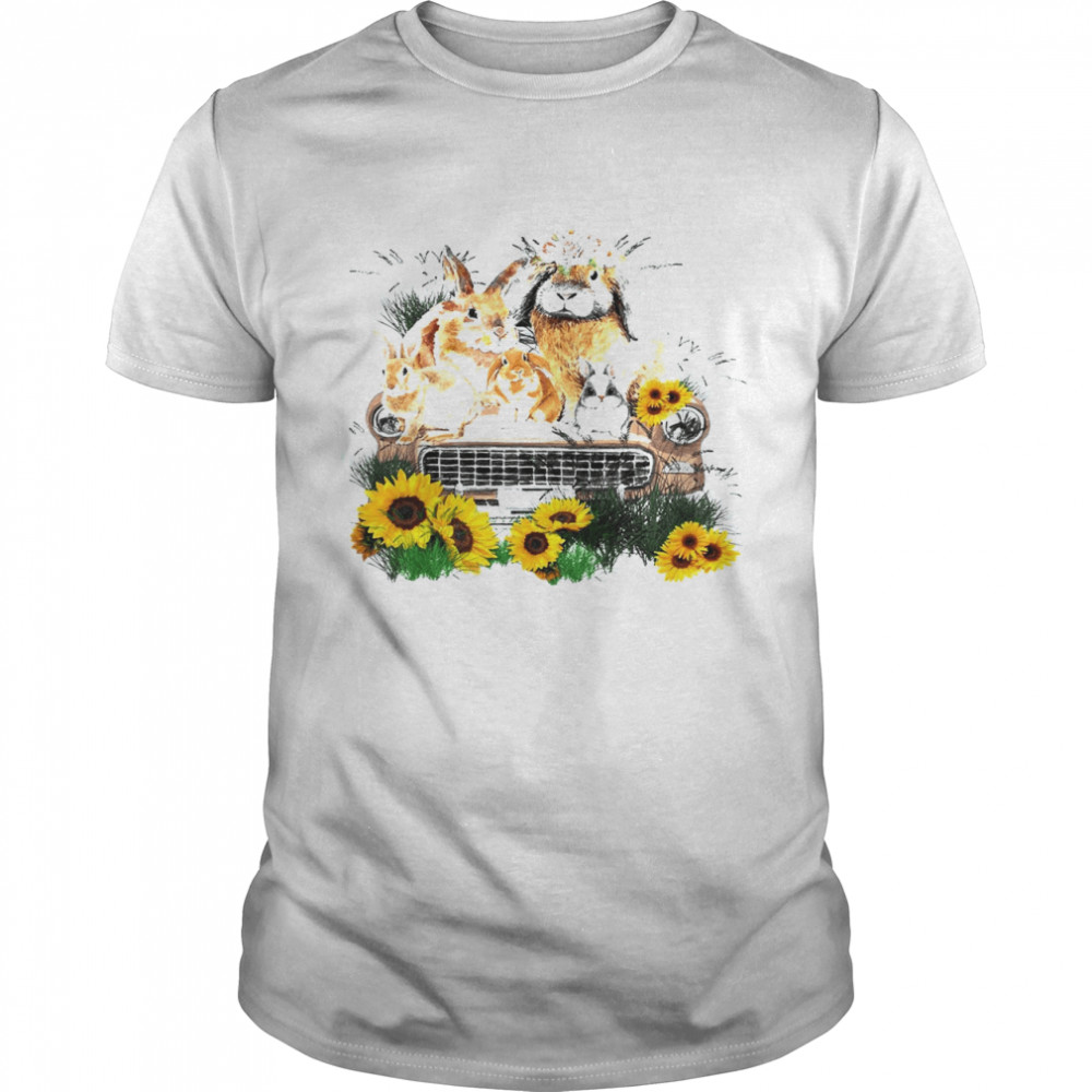 Rabbit Sunflower Truck Shirt