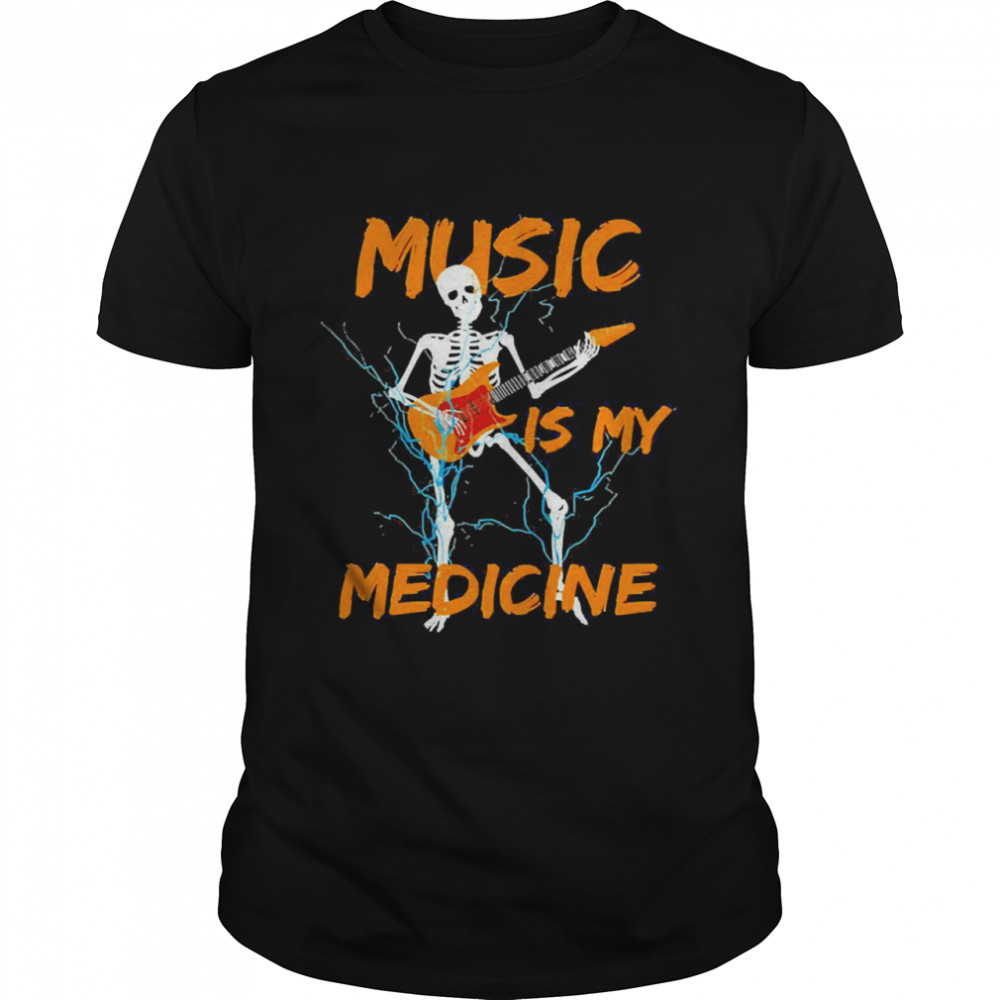 Skeleton Playing Guitar Music Shirt