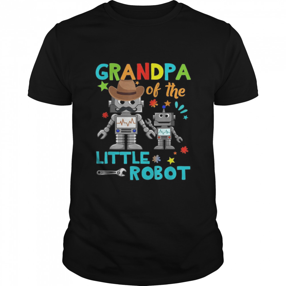 Grandpa Of Little Robot Birthday Family Matching Shirt