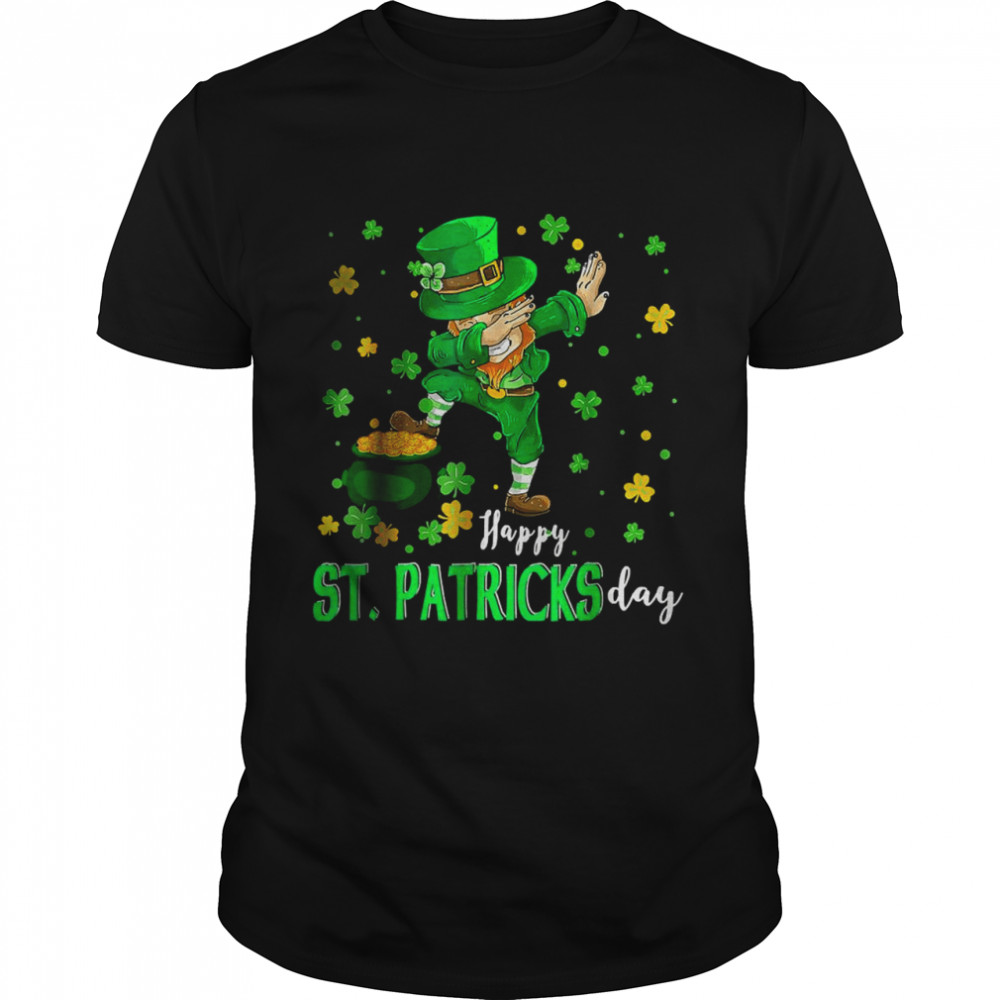 Happy St. Patrick Day Funny Dabbing Leprechaun Shamrock T-Shirt