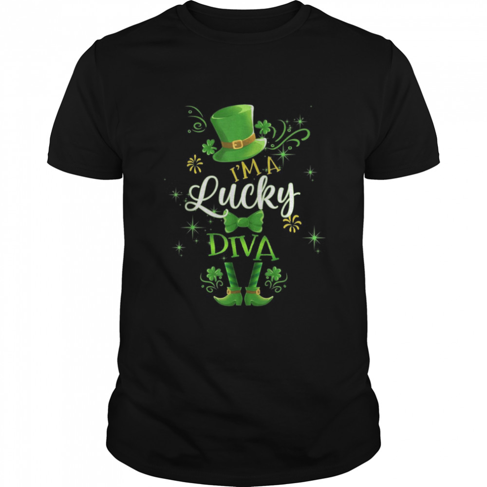 Leprechaun I’m A Lucky Diva St Patrick’s Day Matching Party Shirt