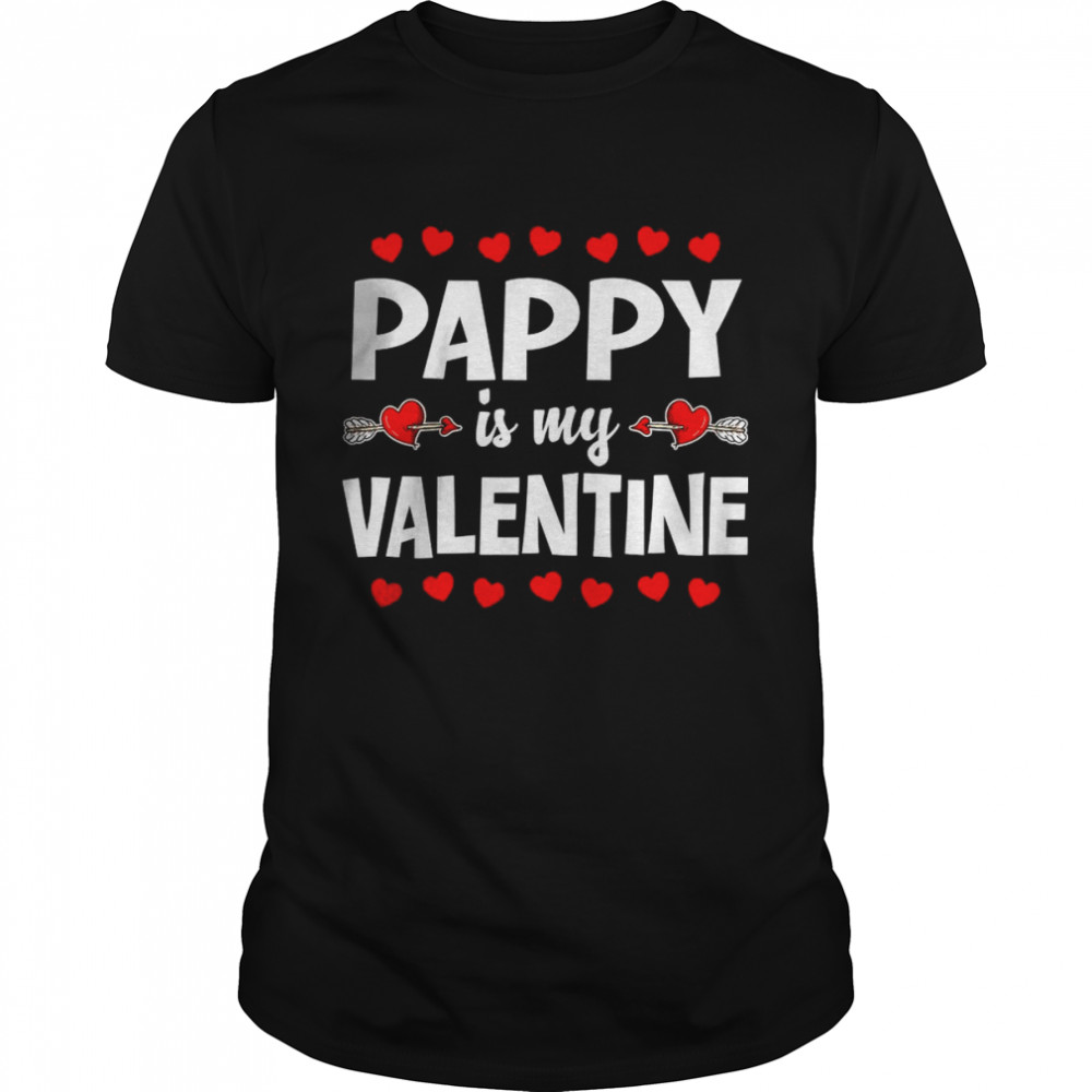 Pappy Is My Valentine Heart Love Funny Matching Family Shirt