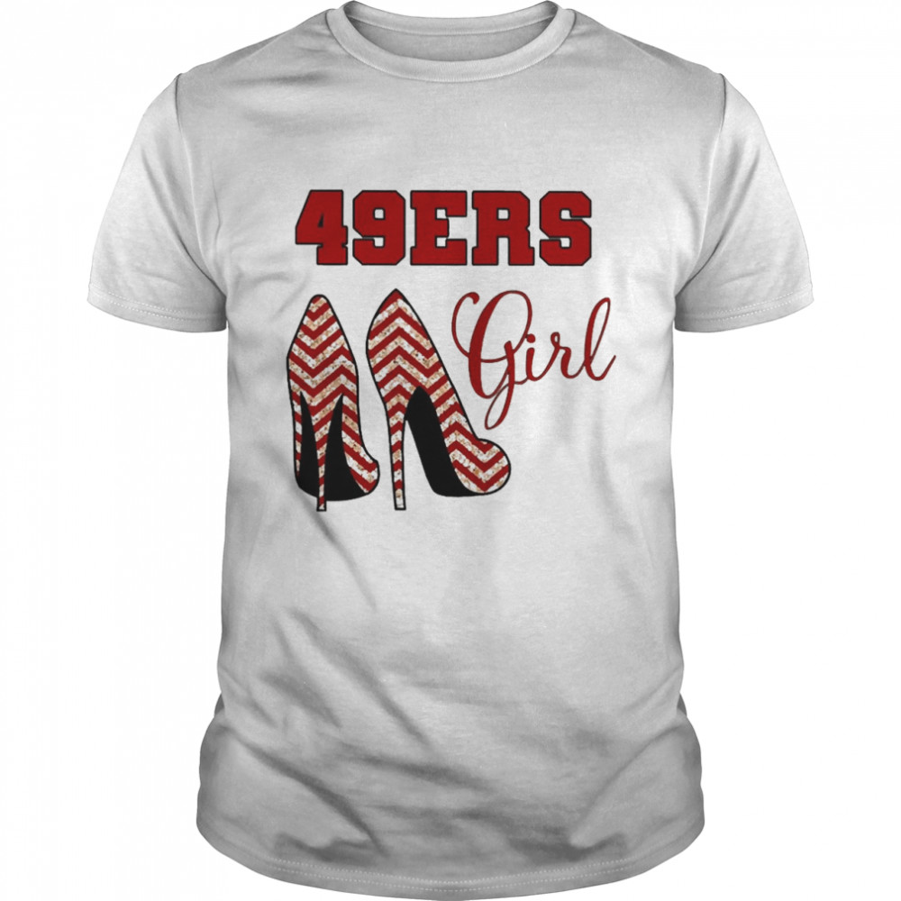 Football Cheer Gear High Heels 49ers Girl Shirt