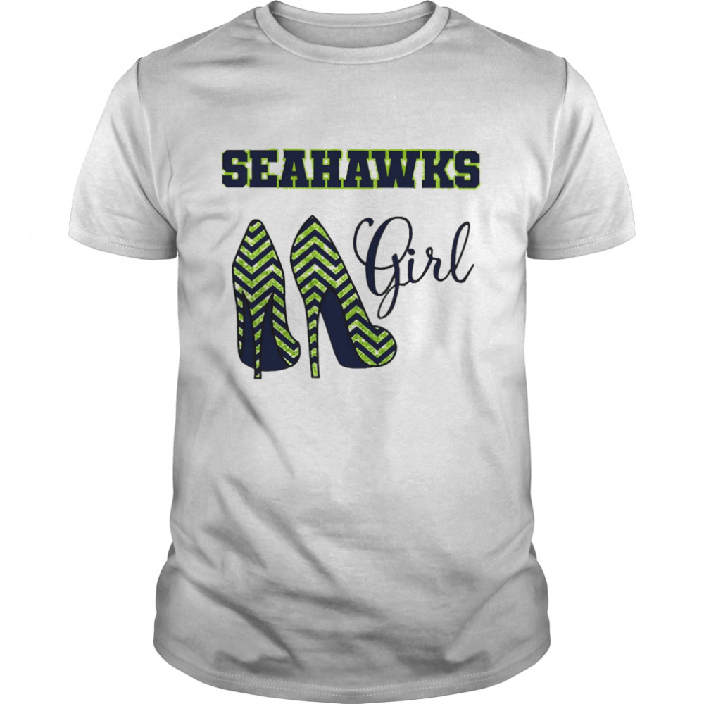 Football Cheer Gear High Heels Seahawks Girl Shirt