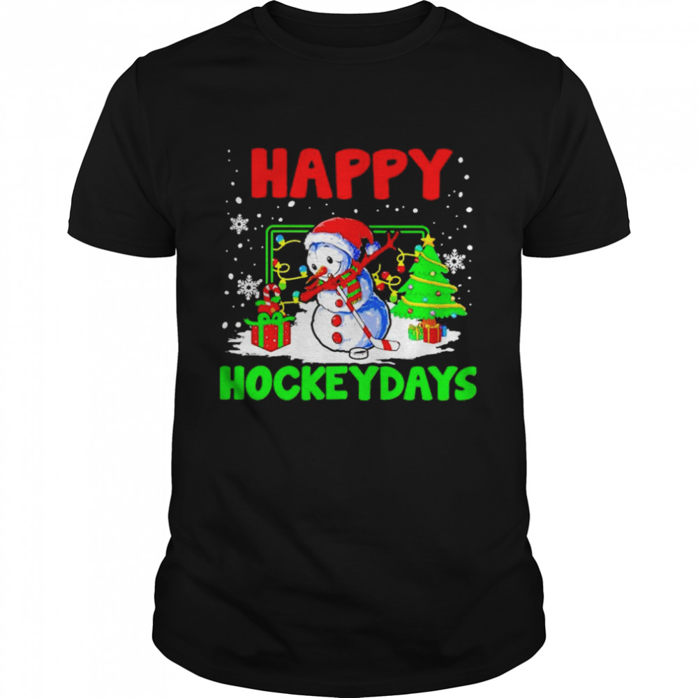 Snowman happy hockeydays Christmas shirt