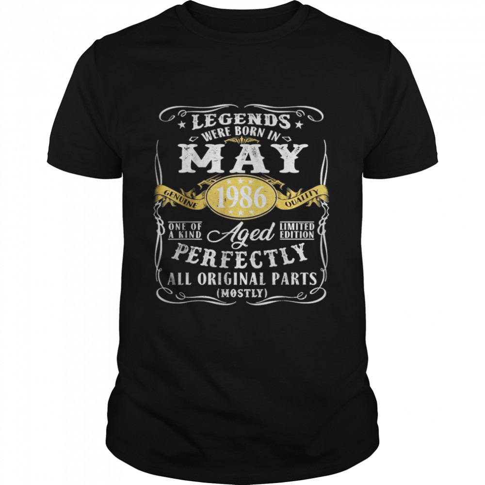 36th Birthday Decoration Legends Were Born In May 1986 T-Shirt