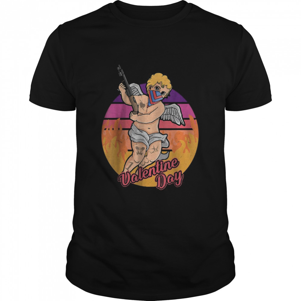 Cupid Wears A Mask And Uses Shotgun Valentine Day Eros T-Shirt