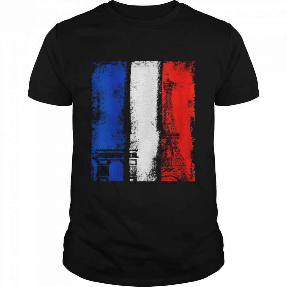 France Flag Cool Vintage Style French Flag France Shirt