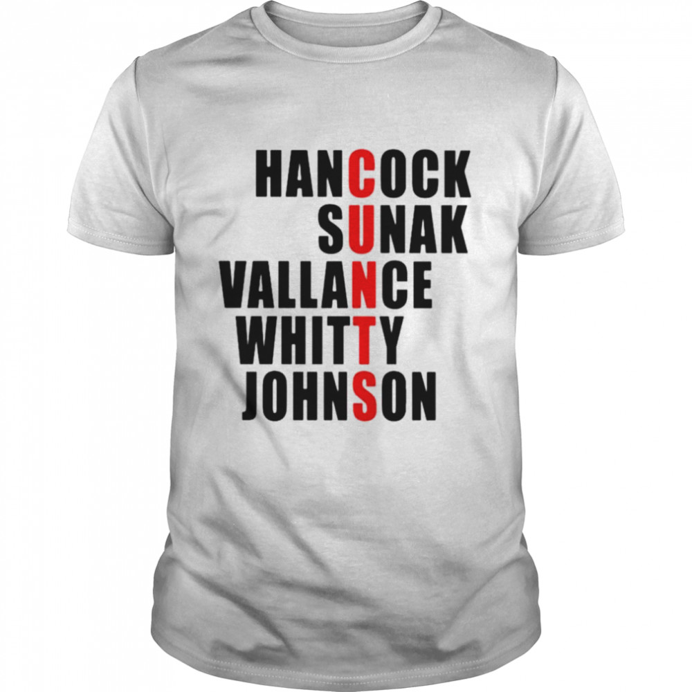 Hancock Sunak Vallance Whitty Johnson shirt