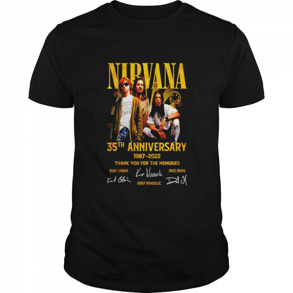 Nirvana 35th Anniversary 1987-2022 thank you for the memories signature shirt