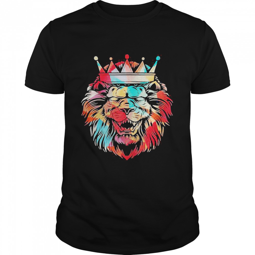 Animal King Idea Zoo Keeper Crown Colorful Lion Shirt