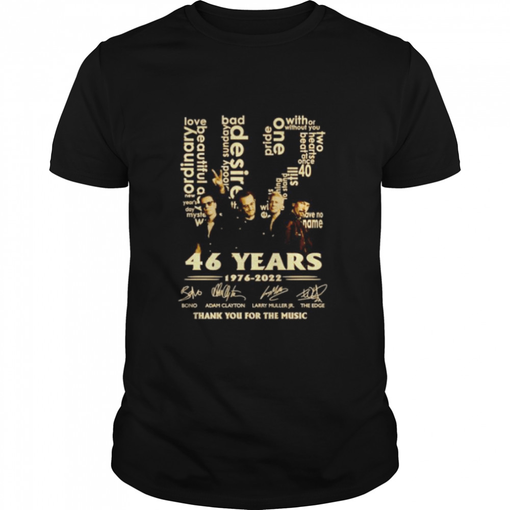 Premium 46 years of U2 1976 2022 thank you for the music shirt