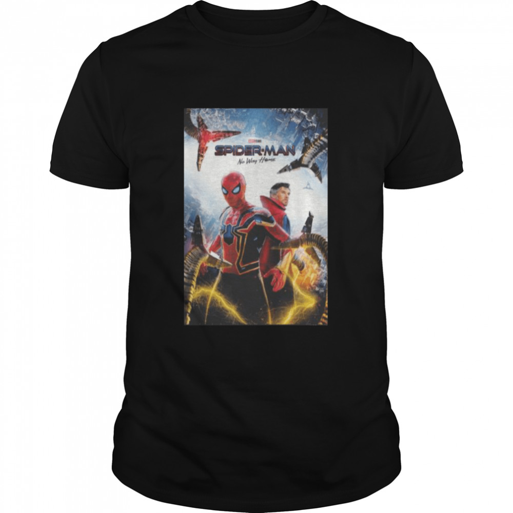 Spider-Man No Way Home Group Shot Face Off Poster Tee Shirt