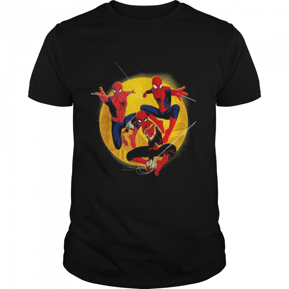 Spider-man no way home spider-men in action shirt