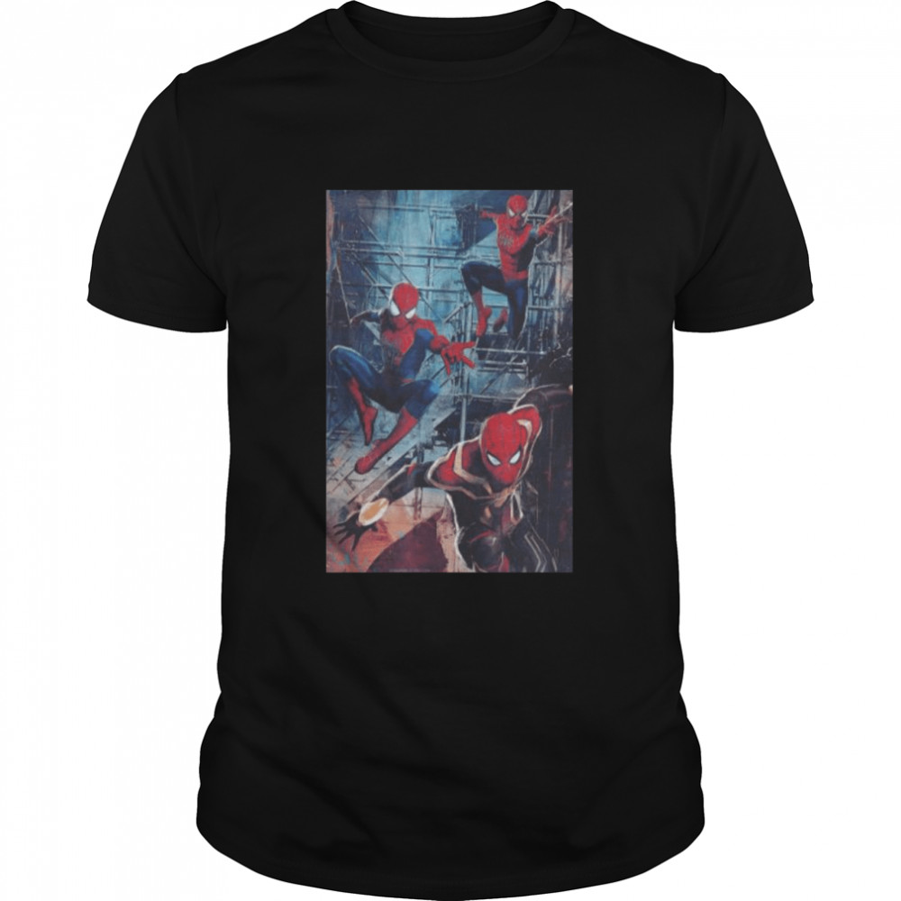 Spider-Man No Way Home Spider-Men Jump Tee Shirt