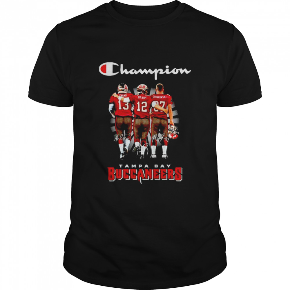 Tampa Bay Buccaneers champion Evans Brady Gronkowski signatures shirt