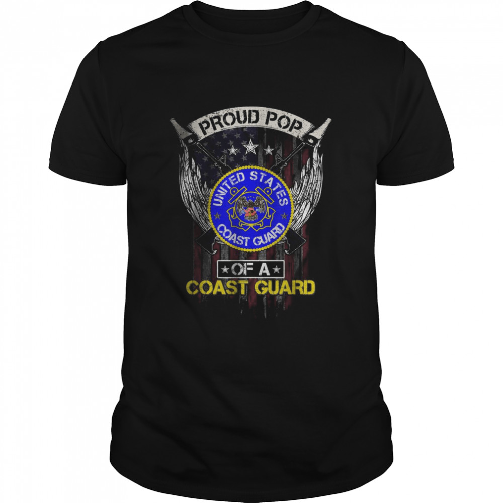 Vintage USA American Flag Proud Pop Of A US Coast Guard T-Shirt