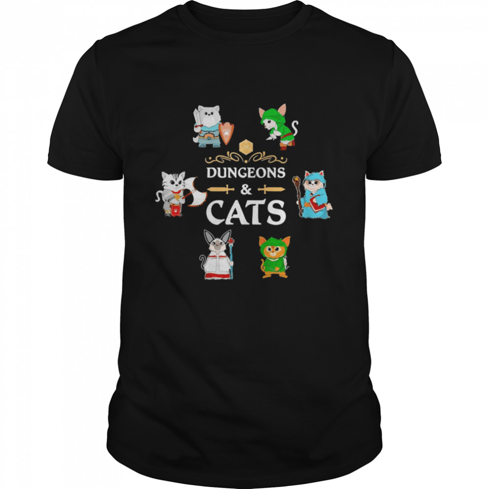 Dungeons And Cats Rpg D20 Shirt