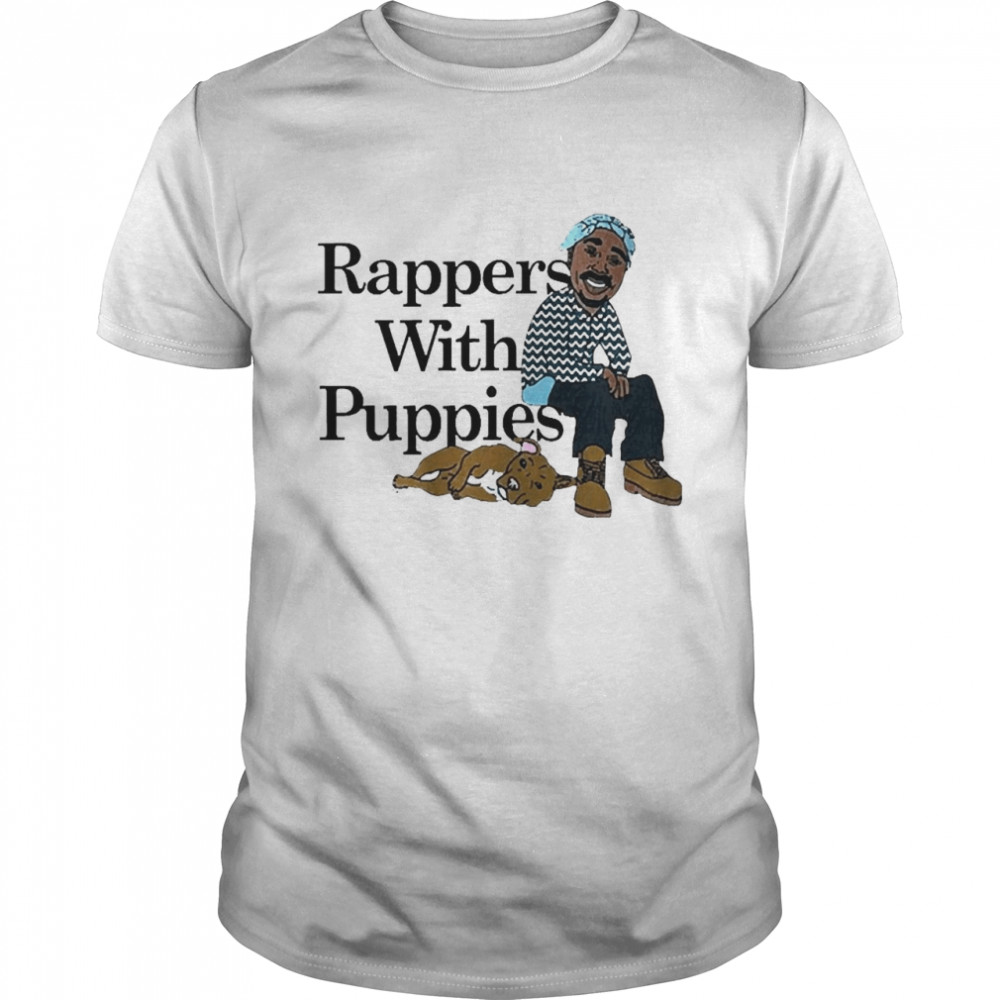 Rappers With Puppies Cartoon Pitbull Rap Lovers Shirt