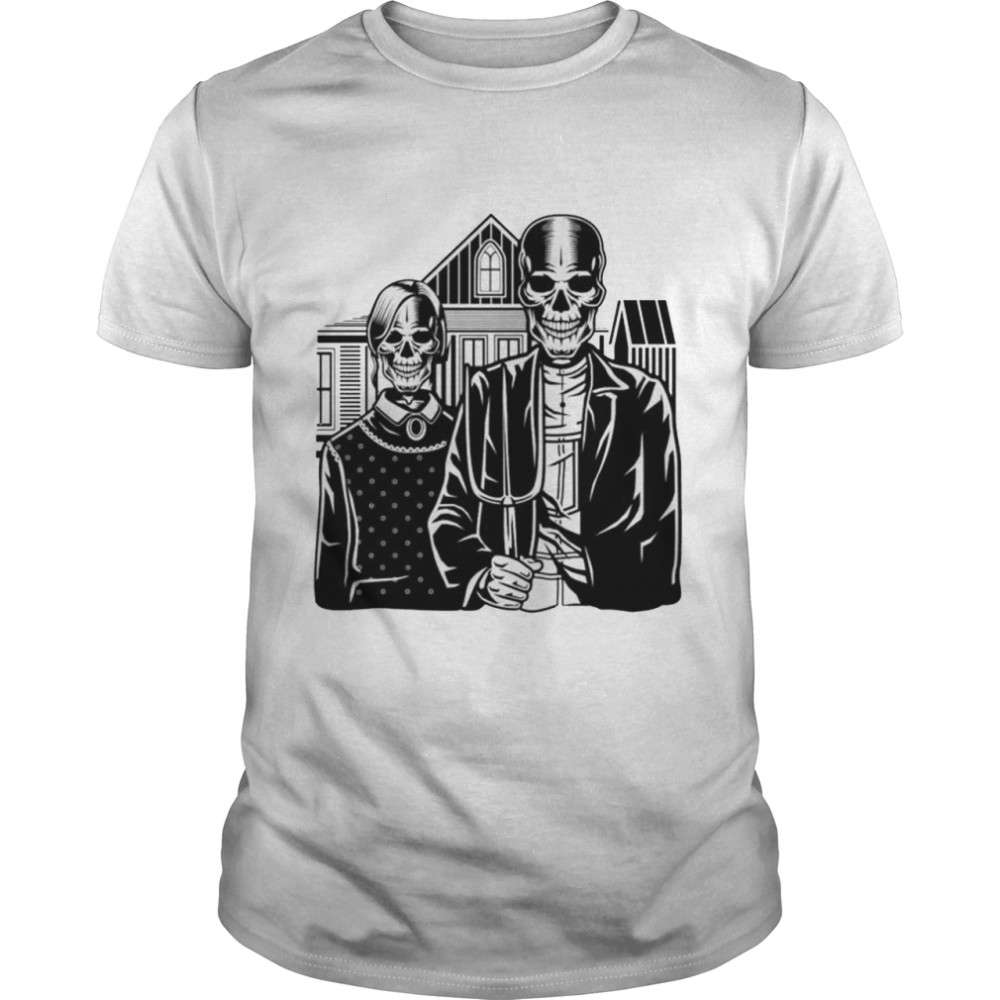 Skeleton Gothic House In Eldon Parody Of American shirt