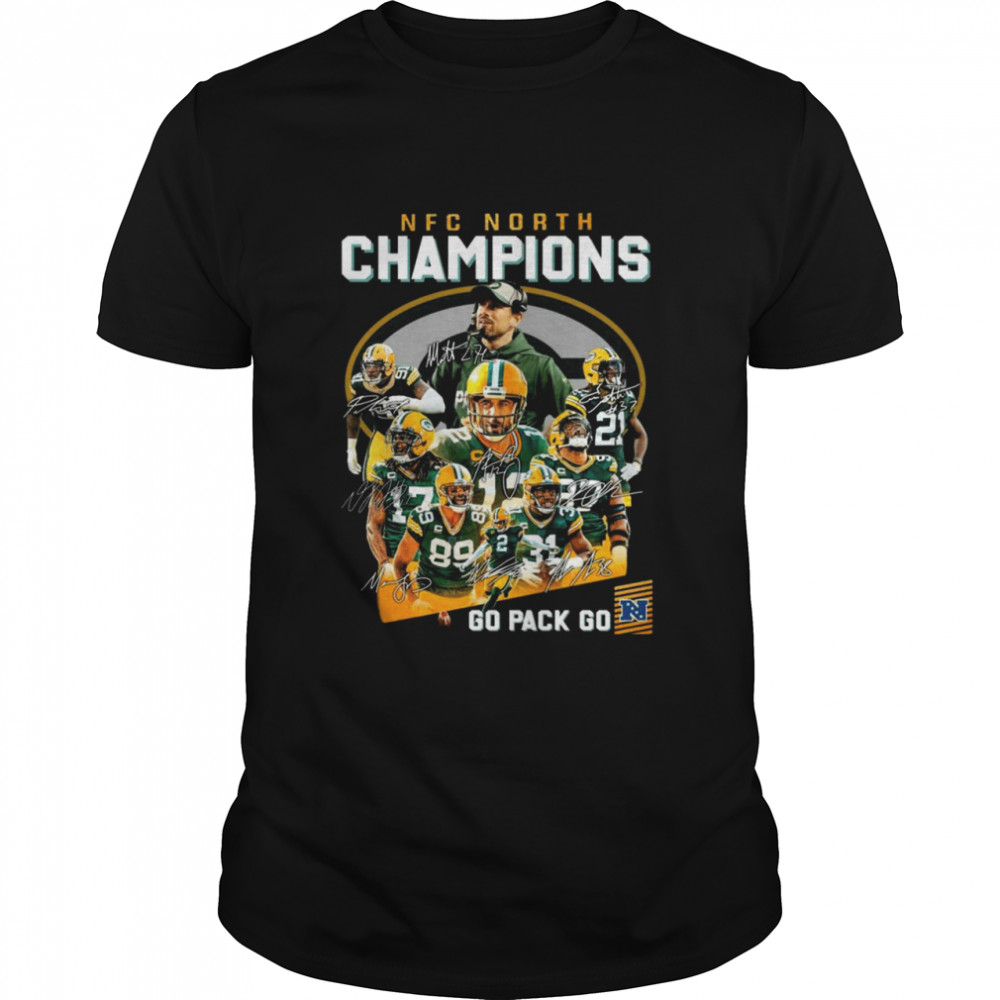 Green Bay Packers Team NFC North Champions Go Pack Go Signatures Shirt
