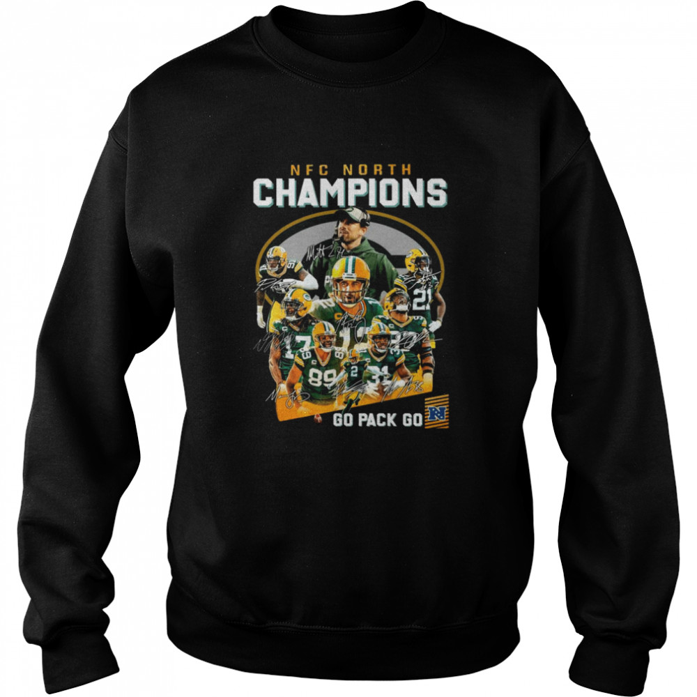 Green Bay Packers Team NFC North Champions Go Pack Go Signatures  Unisex Sweatshirt