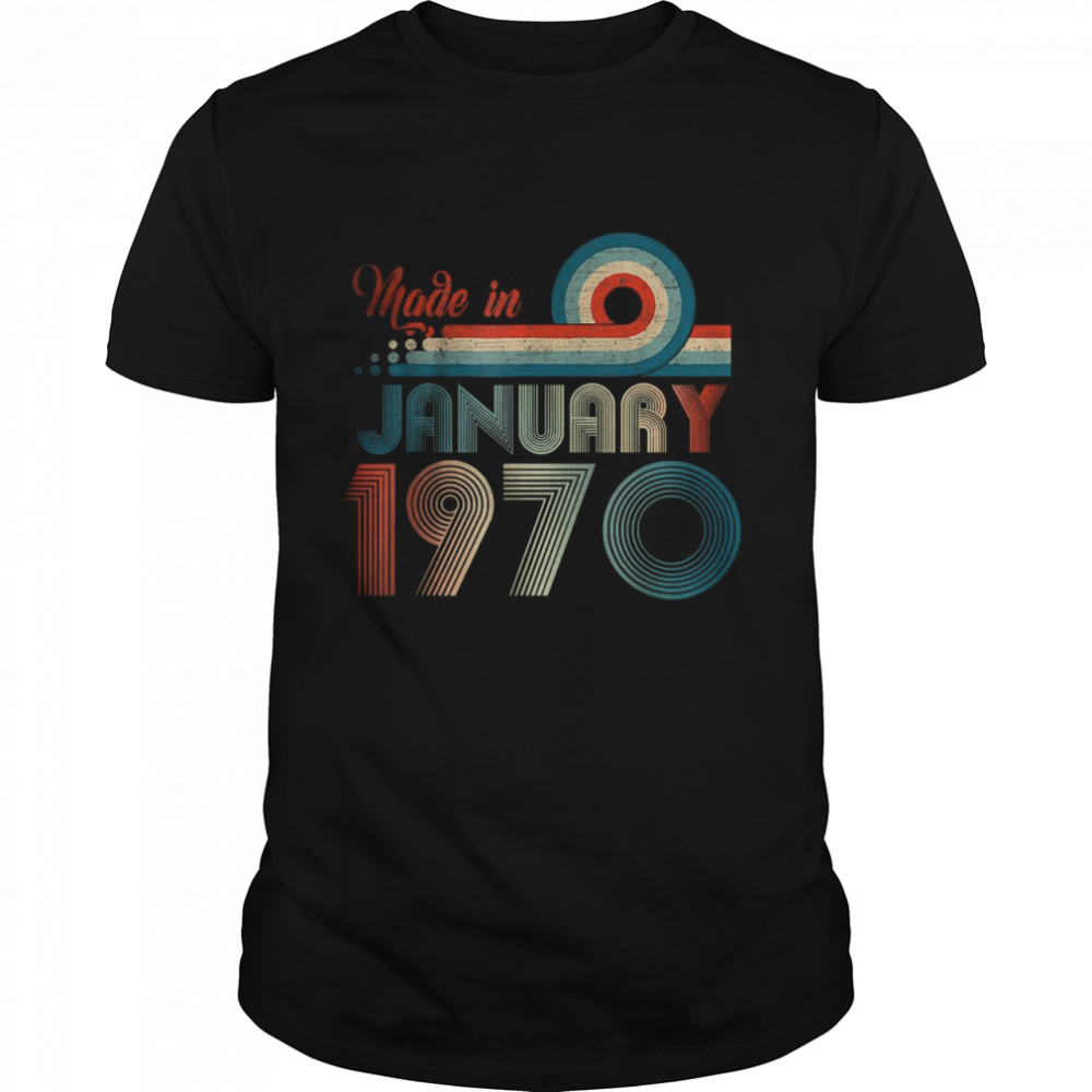 Made In 1970 January 52 Years Of Being Awesome T-Shirt