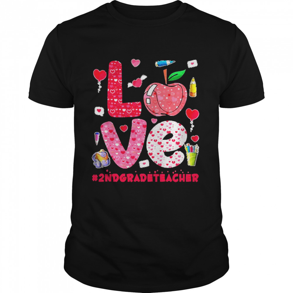 Apple Leopard Love 2nd Grade Teacher Shirt