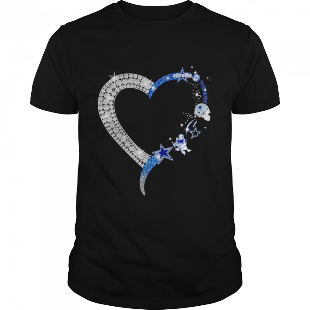 Dallas Cowboys Football team diamond heart shirt