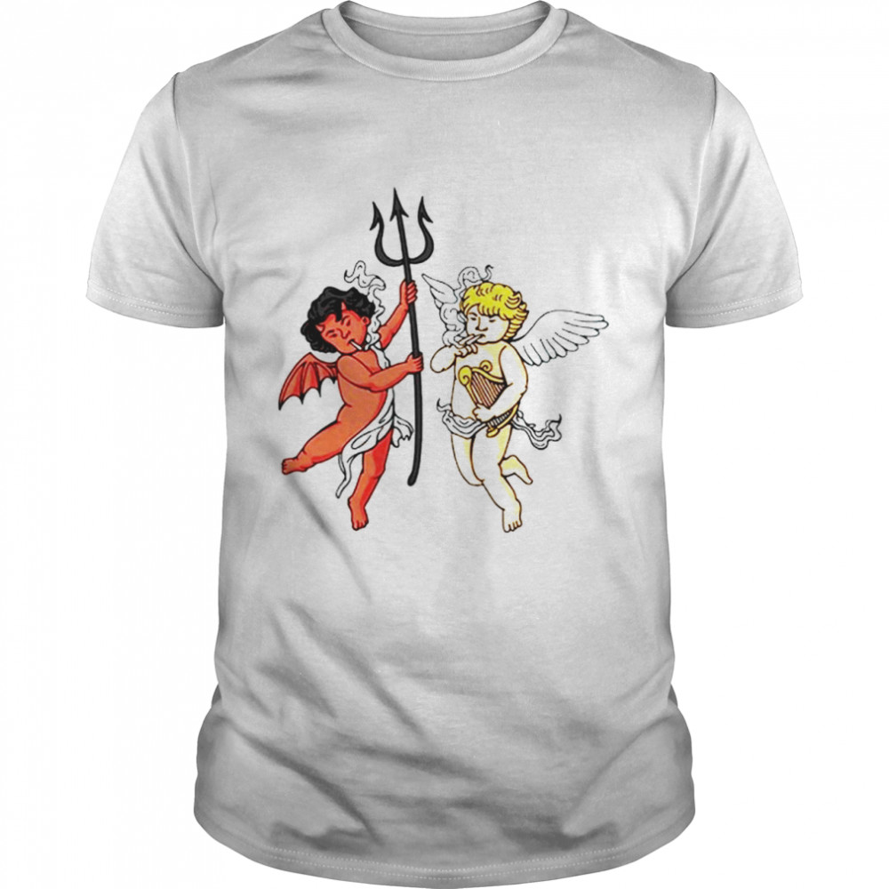 Demon & Angel Smoking Cigarette Soft Grunge T-Shirt