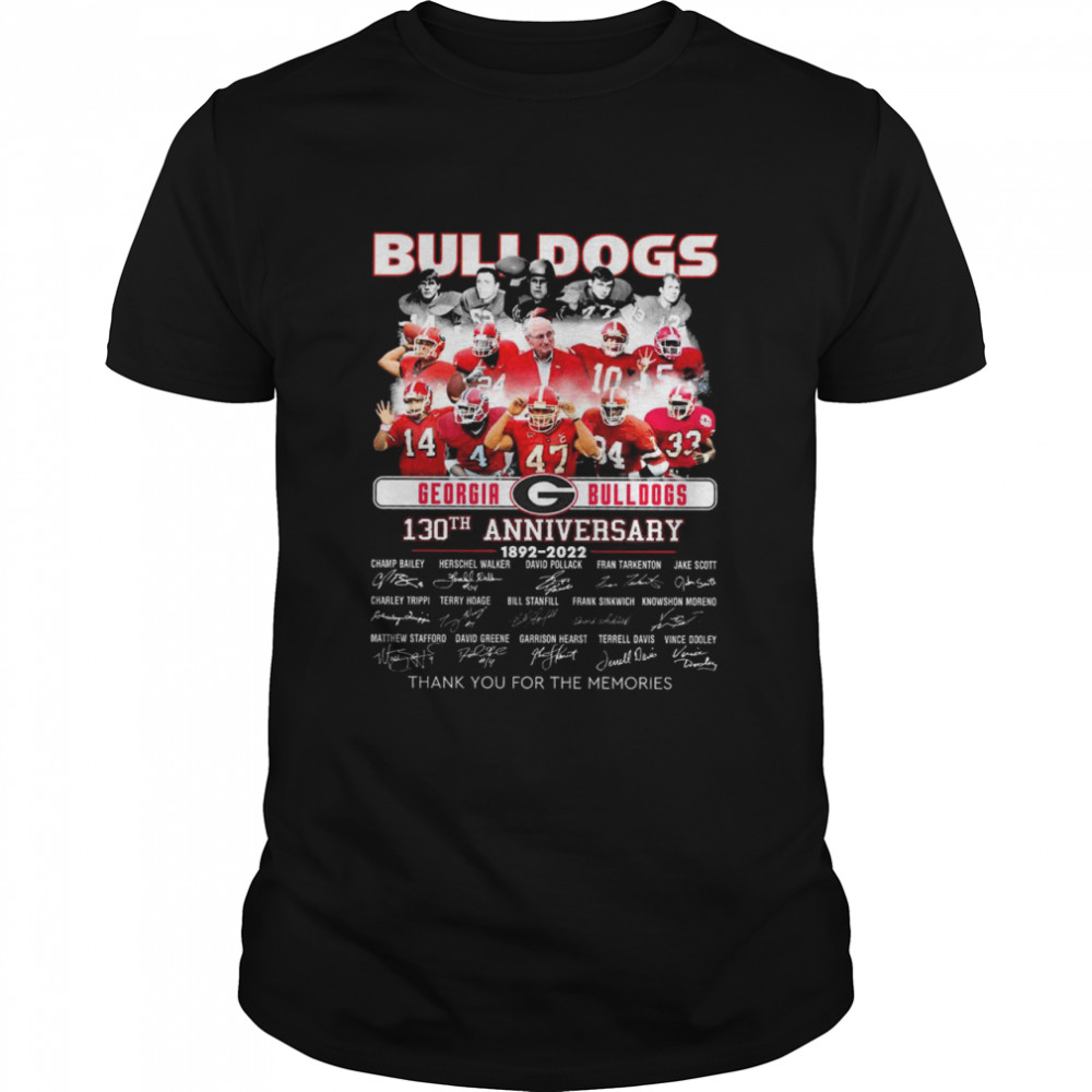 Georgia Bulldogs 130th anniversary 1892 2022 signatures thanks shirt