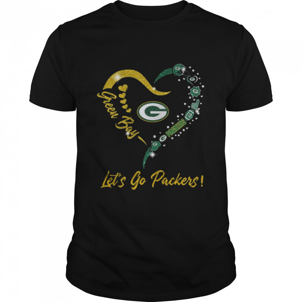 Green Bay Packers logo heart Let’s go Packers Shirt