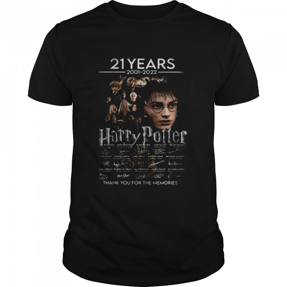 Harry Potter 21 years 2001 2022 Signatures Thank Tee Shirt