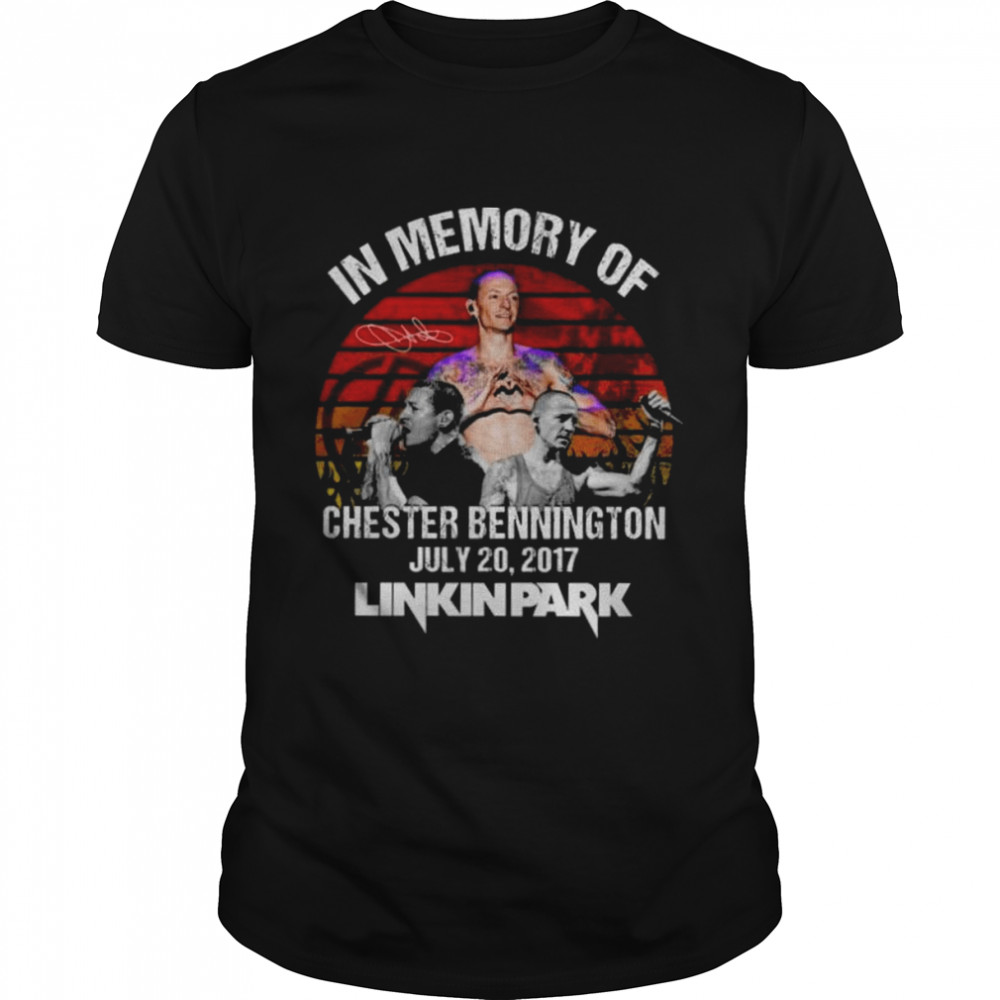 In memory of Chester Bennington July 20 2017 Linkin Park signatures vintage shirt