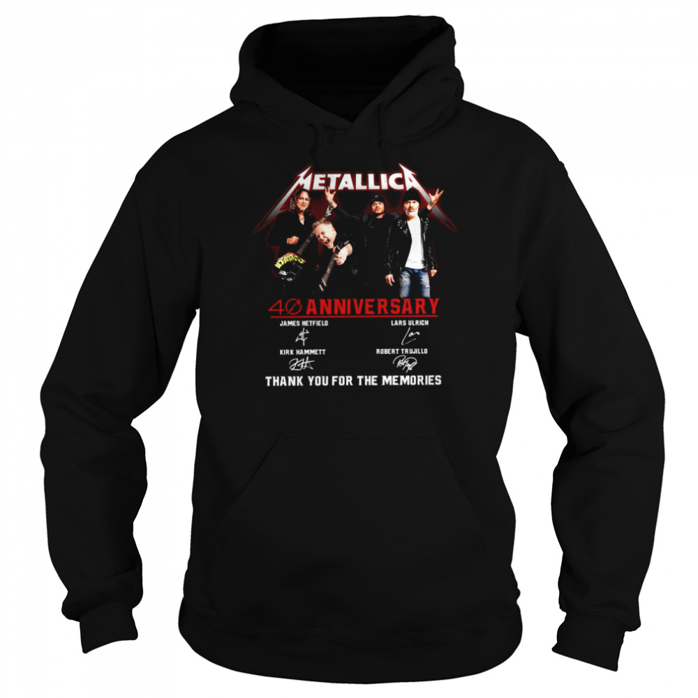 Metallica 40th anniversary thank you for the memories shirt Unisex Hoodie