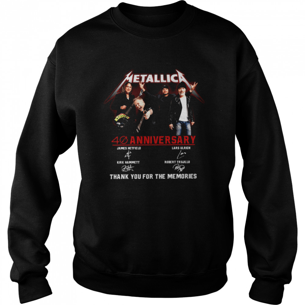 Metallica 40th anniversary thank you for the memories shirt Unisex Sweatshirt