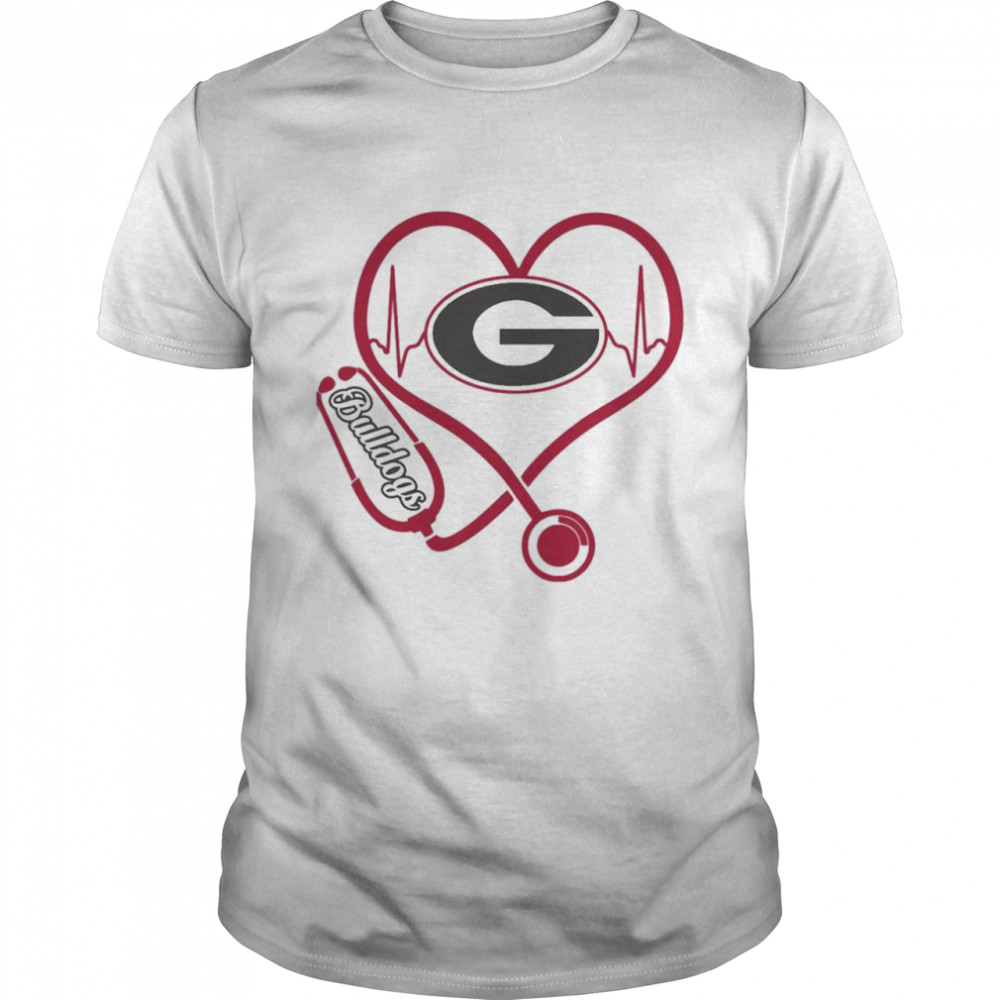 Nurse Love Georgia Bulldogs Heartbeat Shirt