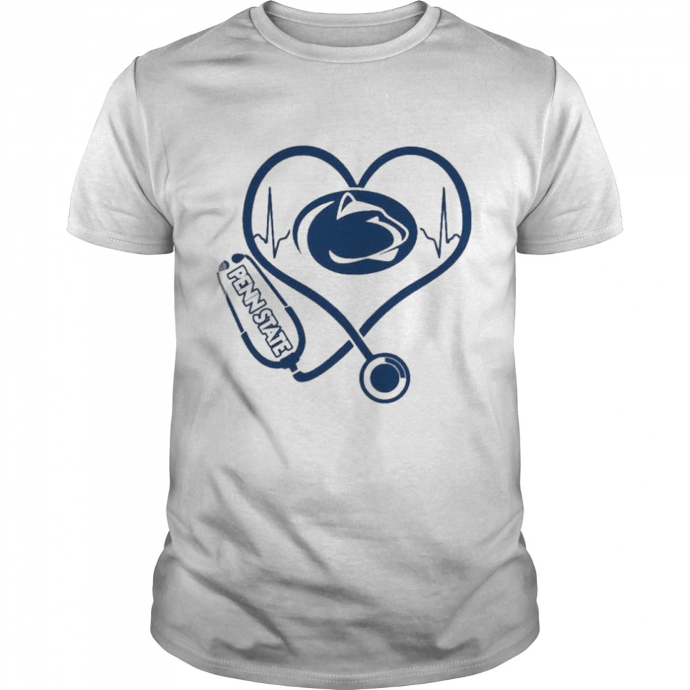 Nurse Love Penn State Nittany Lions Heartbeat Shirt