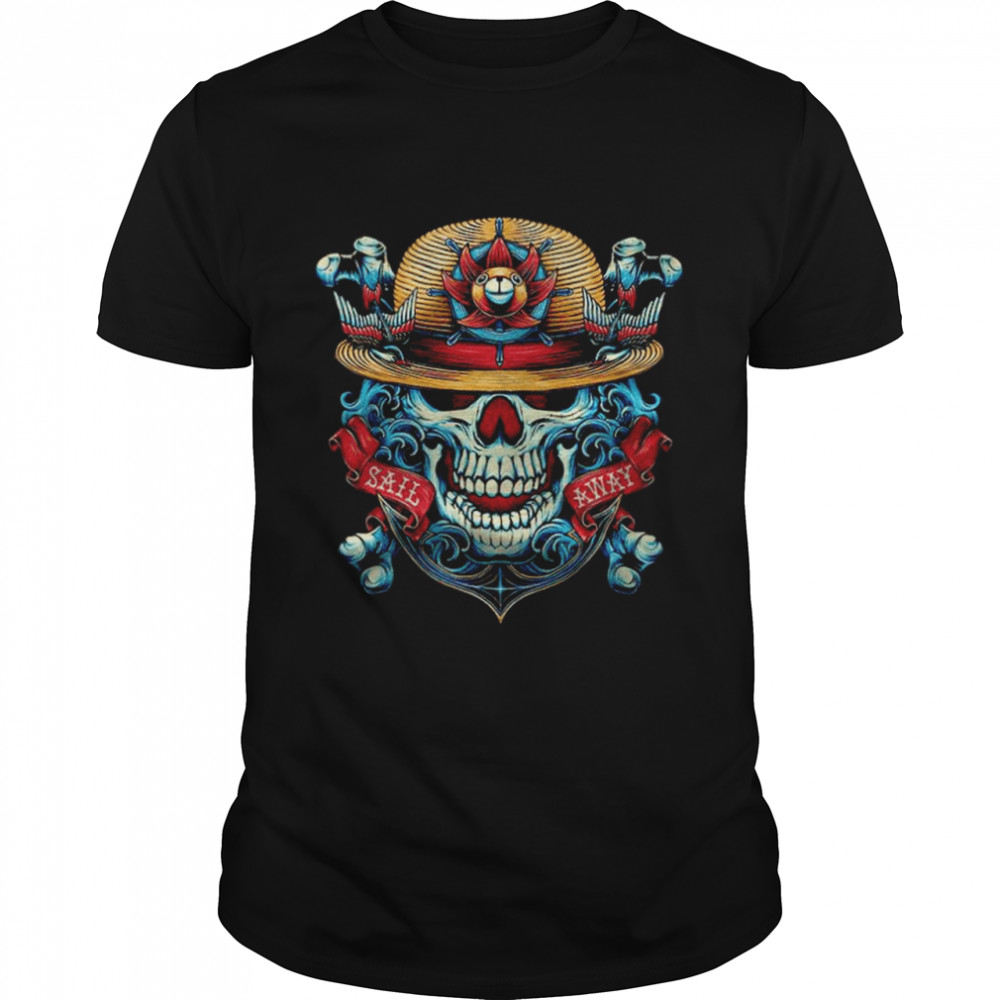 One Piece Luffy skull sail away shirt